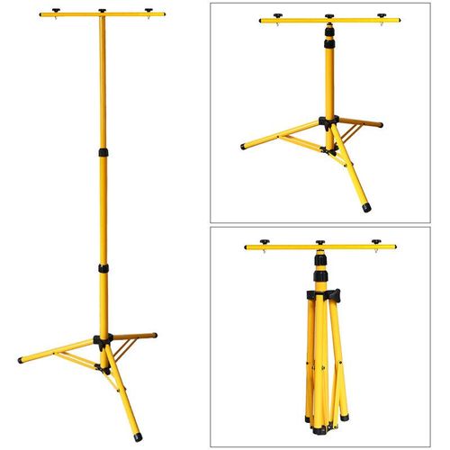 8934340812721 - Stativ für LEMMWT-Strahler Höhenverstellbar Flutlicht Ständer Baustrahler Stahlstativ led Fluter Arbeitsleuchten und Flutern – Gelb (inkl Trägerteil