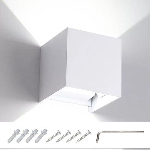 0726504032926 - Wolketon - led Wandleuchte Wandleuchten IP65 Wohnzimmer Flurlampe Treppen Wandlampe Außen Deko 12W Weiß Kaltweiß - Weiß