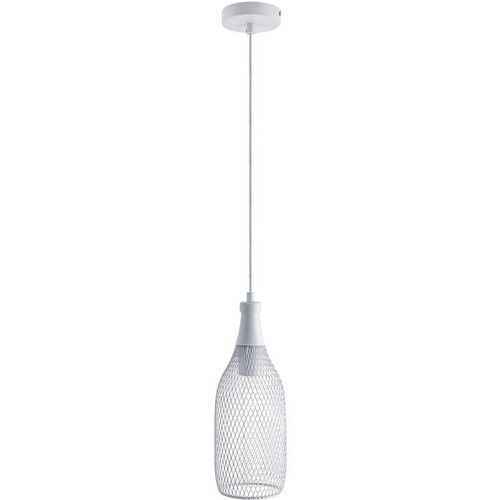 4066153007835 - Pendelleuchte Hängelampe Esszimmer Esstischlampe Metall 15m Textilkabel Kürzbar Weiß Klar ST64 800 Lumen 7W - Paco Home 4066153007835 - Pendelleuchte Hängelampe Esszimmer Esstischlampe Metall 15m Textilkabel Kürzbar Weiß Klar ST64 800 Lumen 7W - Paco Home