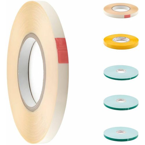 4255703116718 - 50m Klebeband doppelseitig transparent & weiß Schaumklebeband extra stark Klebebänder Montageband Filmklebeband 12 mm Breite - Transparent - Hexim