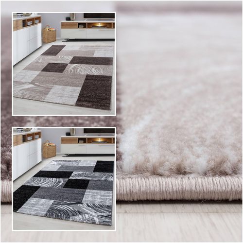 4053658997907 - Wunderschöne Teppich modern Designer Wohnzimmer Kariert Muster Braun Schwarz