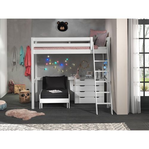5420070235372 - Hochbett mit Liegefläche 90 x 200 cm inkl Sesselbett und Schubladen Kommode versch Farben 5420070235372 - Hochbett mit Liegefläche 90 x 200 cm inkl Sesselbett und Schubladen Kommode versch Farben