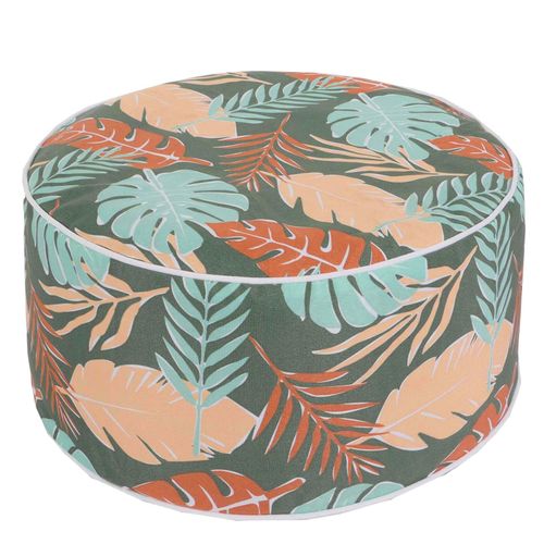 4057651640228 - Sitzhocker MCW-G31 Pouf Sitzkissen Sitzsack Gartenhocker aufblasbar In- Outdoor Spun Poly 29x55cm ~ Blatt-Design