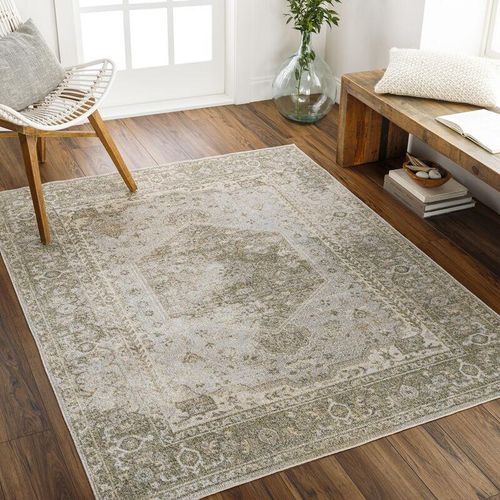 0889292413947 - Teppich Kurzflor Wohnzimmer Waschbar Vintage Orient Beige 160 x 213 cm - Surya