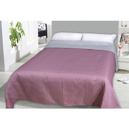 4262445850732 - - Uni Tagesdecke Steppddecke 240x220cm -M943958-rosa grau