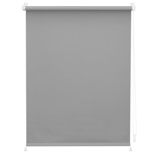 4250434156194 - Seitenzugrollo ORIGINAL Uni Rollo Rollos Gr 150 cm stufenlos positionierbar 120 cm grau (grau weiß) Verdunkelungsrollos mit Klemmträger und Farbbeschichtung - für Fenster Türen Klemmfix
