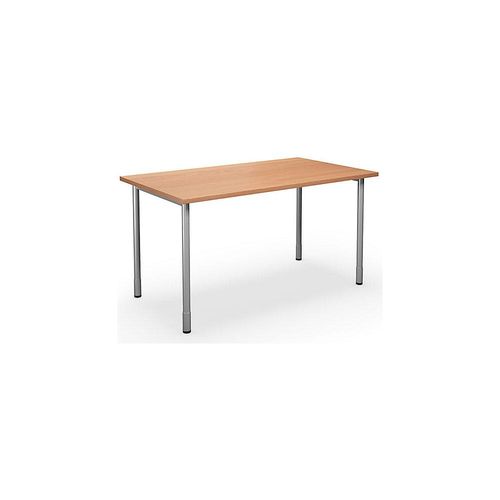 4061753262042 - Mehrzwecktisch DUO-C gerade Platte HxT 700 - 800 x 800 mm Breite 1400 mm Buche silber 4061753262042 - Mehrzwecktisch DUO-C gerade Platte HxT 700 - 800 x 800 mm Breite 1400 mm Buche silber