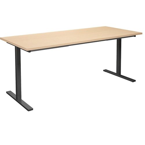 4061753263827 - Mehrzwecktisch DUO-T gerade Platte HxT 740 x 800 mm Breite 1800 mm Birke schwarz