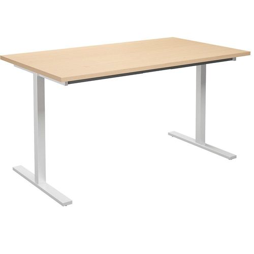 4061753263476 - Mehrzwecktisch DUO-T gerade Platte HxT 740 x 800 mm Breite 1400 mm Birke weiß 4061753263476 - Mehrzwecktisch DUO-T gerade Platte HxT 740 x 800 mm Breite 1400 mm Birke weiß