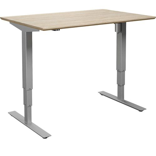 4061753261298 - Schreibtisch Atlanta Trend elektrisch höhenverstellbar gerade BxT 1200 x 800 mm Eiche silber