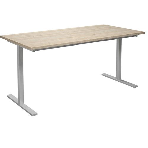 4061753263698 - Mehrzwecktisch DUO-T gerade Platte HxT 740 x 800 mm Breite 1600 mm Eiche silber