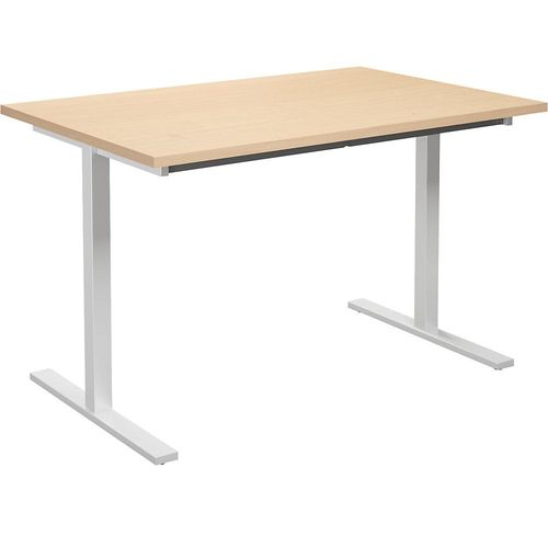 4061753263292 - Mehrzwecktisch DUO-T gerade Platte HxT 740 x 800 mm Breite 1200 mm Birke weiß