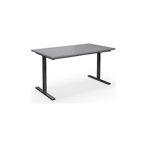 4061753263575 - Mehrzwecktisch DUO-T gerade Platte HxT 740 x 800 mm Breite 1400 mm lichtgrau schwarz