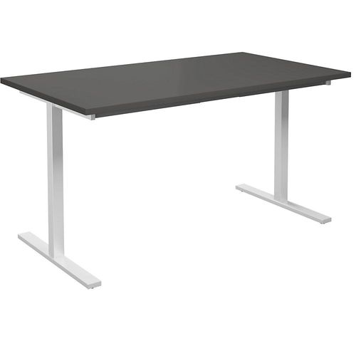 4061753263582 - Mehrzwecktisch DUO-T gerade Platte HxT 740 x 800 mm Breite 1400 mm dunkelgrau weiß