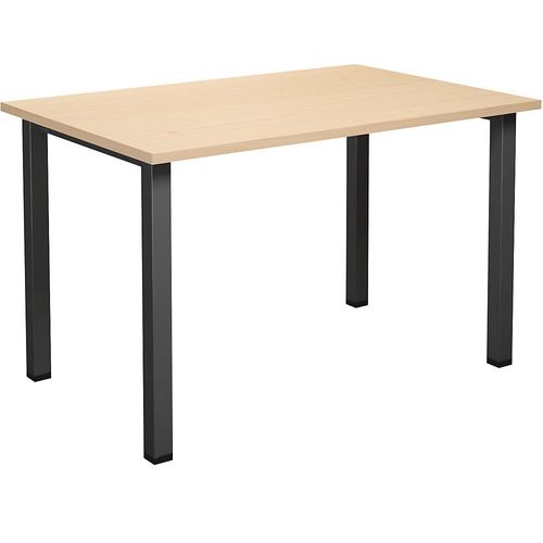 4061753264008 - Mehrzwecktisch DUO-U gerade Platte Tiefe 800 mm Breite 1200 mm Birke schwarz