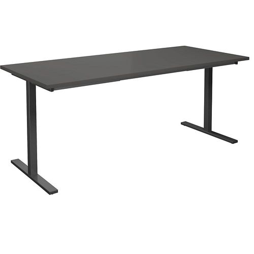 4061753263926 - Mehrzwecktisch DUO-T gerade Platte HxT 740 x 800 mm Breite 1800 mm dunkelgrau schwarz