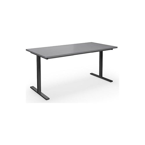 4061753263759 - Mehrzwecktisch DUO-T gerade Platte HxT 740 x 800 mm Breite 1600 mm lichtgrau schwarz 4061753263759 - Mehrzwecktisch DUO-T gerade Platte HxT 740 x 800 mm Breite 1600 mm lichtgrau schwarz