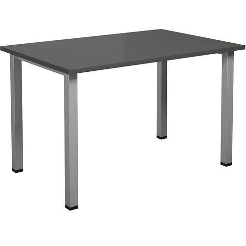 4061753264084 - Mehrzwecktisch DUO-U gerade Platte Tiefe 800 mm Breite 1200 mm dunkelgrau silber