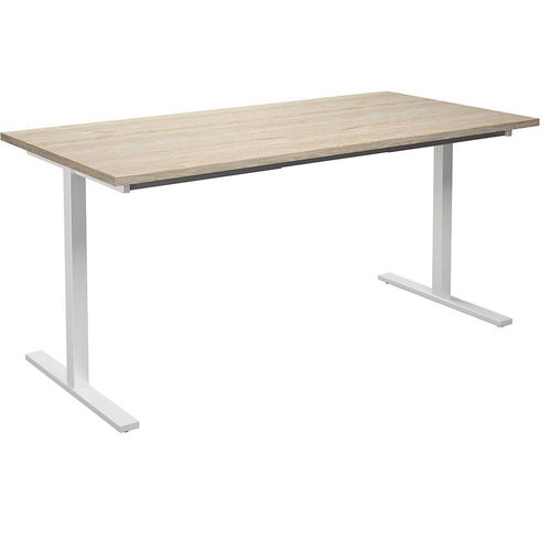 4061753263711 - Mehrzwecktisch DUO-T gerade Platte HxT 740 x 800 mm Breite 1600 mm Eiche weiß