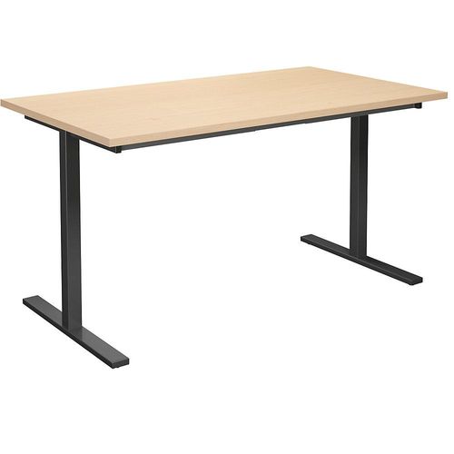 4061753263469 - Mehrzwecktisch DUO-T gerade Platte HxT 740 x 800 mm Breite 1400 mm Birke schwarz 4061753263469 - Mehrzwecktisch DUO-T gerade Platte HxT 740 x 800 mm Breite 1400 mm Birke schwarz