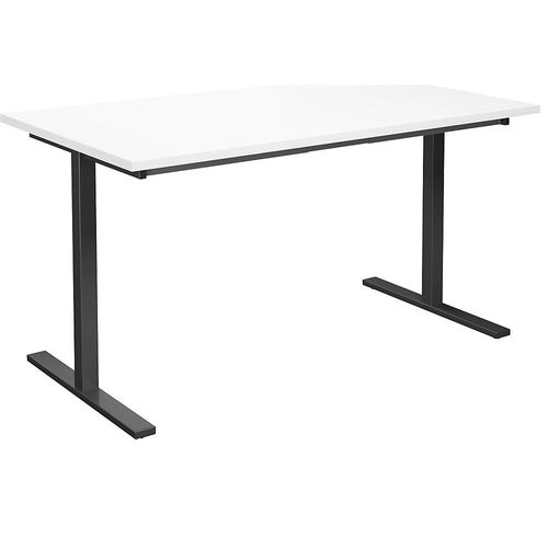 4061753263612 - Mehrzwecktisch DUO-T gerade Platte HxT 740 x 800 mm Breite 1400 mm weiß schwarz 4061753263612 - Mehrzwecktisch DUO-T gerade Platte HxT 740 x 800 mm Breite 1400 mm weiß schwarz