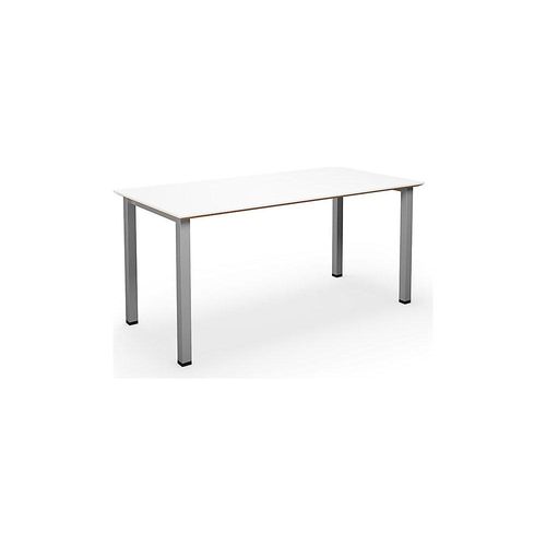 4061753269300 - Mehrzwecktisch DUO-U Trend gerade Platte Tiefe 800 mm Breite 1400 mm weiß silber 4061753269300 - Mehrzwecktisch DUO-U Trend gerade Platte Tiefe 800 mm Breite 1400 mm weiß silber