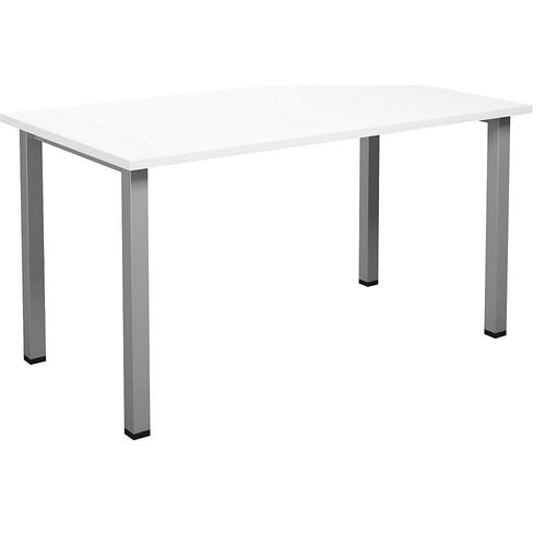 4061753264329 - Mehrzwecktisch DUO-U gerade Platte Tiefe 800 mm Breite 1400 mm weiß silber 4061753264329 - Mehrzwecktisch DUO-U gerade Platte Tiefe 800 mm Breite 1400 mm weiß silber