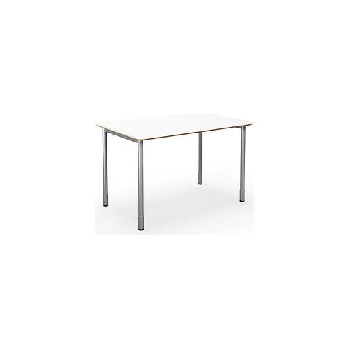 4061753267740 - Mehrzwecktisch DUO-C Trend gerade Platte abgerundete Ecken Tiefe 800 mm Breite 1200 mm weiß silber 4061753267740 - Mehrzwecktisch DUO-C Trend gerade Platte abgerundete Ecken Tiefe 800 mm Breite 1200 mm weiß silber