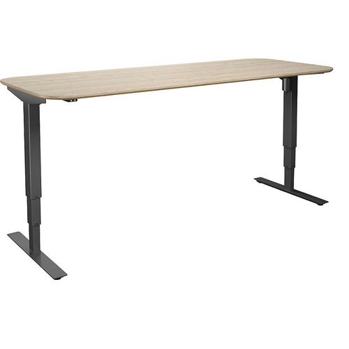 4061753261724 - Schreibtisch Atlanta Trend elektrisch höhenverstellbar gerade abgerundete Ecken BxT 2000 x 800 mm Eiche schwarz 4061753261724 - Schreibtisch Atlanta Trend elektrisch höhenverstellbar gerade abgerundete Ecken BxT 2000 x 800 mm Eiche schwarz