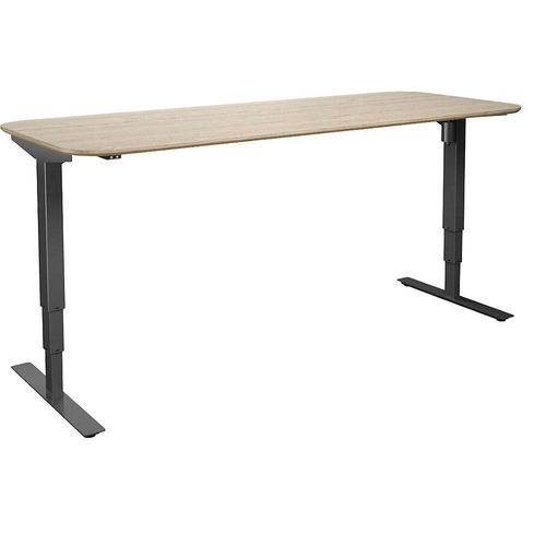 4061753261724 - Schreibtisch Atlanta Trend elektrisch höhenverstellbar gerade abgerundete Ecken BxT 2000 x 800 mm Eiche schwarz