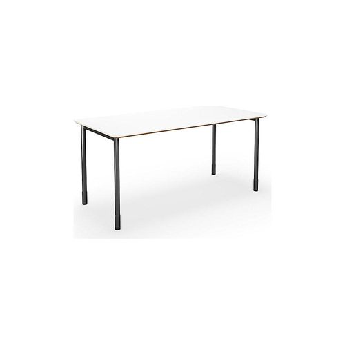 4061753267818 - Mehrzwecktisch DUO-C Trend gerade Platte abgerundete Ecken Tiefe 800 mm Breite 1400 mm weiß schwarz kaiserkraft