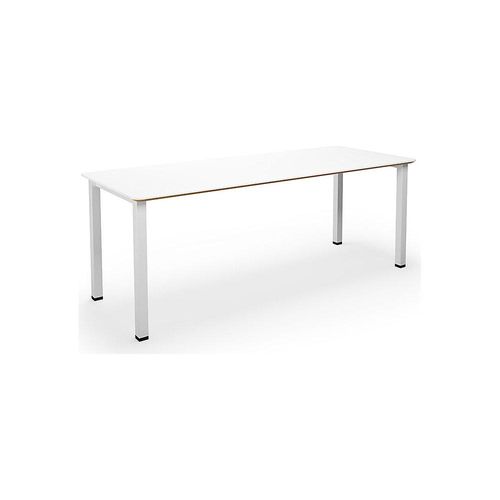 4061753269744 - Mehrzwecktisch DUO-U Trend gerade Platte abgerundete Ecken Tiefe 800 mm Breite 1800 mm weiß weiß 4061753269744 - Mehrzwecktisch DUO-U Trend gerade Platte abgerundete Ecken Tiefe 800 mm Breite 1800 mm weiß weiß
