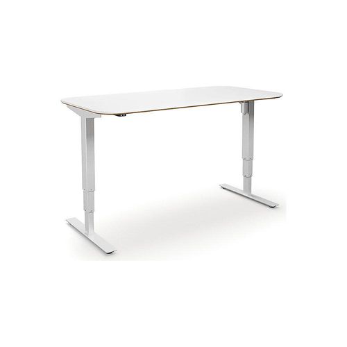 4061753261403 - Schreibtisch Atlanta Trend elektrisch höhenverstellbar gerade abgerundete Ecken BxT 1400 x 800 mm weiß weiß