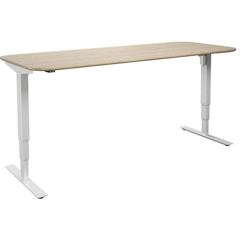4061753261731 - Schreibtisch Atlanta Trend elektrisch höhenverstellbar gerade abgerundete Ecken BxT 2000 x 800 mm Eiche weiß 4061753261731 - Schreibtisch Atlanta Trend elektrisch höhenverstellbar gerade abgerundete Ecken BxT 2000 x 800 mm Eiche weiß