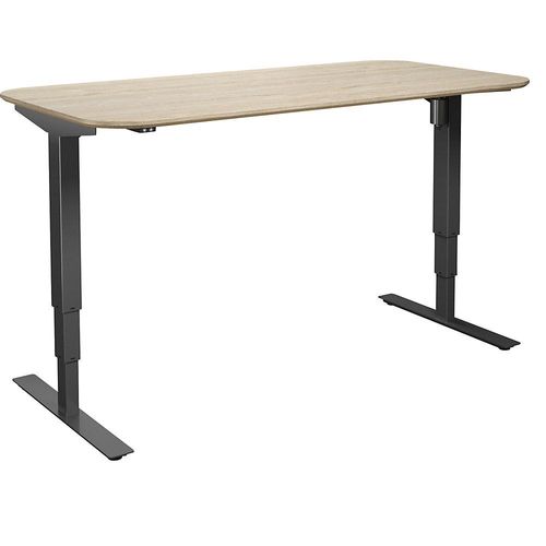 4061753261489 - Schreibtisch Atlanta Trend elektrisch höhenverstellbar gerade abgerundete Ecken BxT 1600 x 800 mm Eiche schwarz 4061753261489 - Schreibtisch Atlanta Trend elektrisch höhenverstellbar gerade abgerundete Ecken BxT 1600 x 800 mm Eiche schwarz