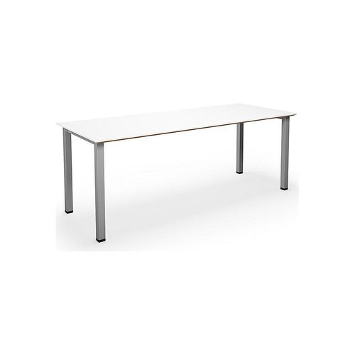 4061753269423 - Mehrzwecktisch DUO-U Trend gerade Platte Tiefe 800 mm Breite 1800 mm weiß silber 4061753269423 - Mehrzwecktisch DUO-U Trend gerade Platte Tiefe 800 mm Breite 1800 mm weiß silber