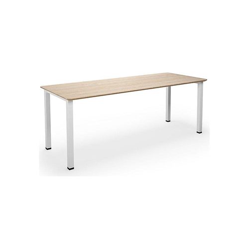 4061753269713 - Mehrzwecktisch DUO-U Trend gerade Platte abgerundete Ecken Tiefe 800 mm Breite 1800 mm Eiche weiß 4061753269713 - Mehrzwecktisch DUO-U Trend gerade Platte abgerundete Ecken Tiefe 800 mm Breite 1800 mm Eiche weiß