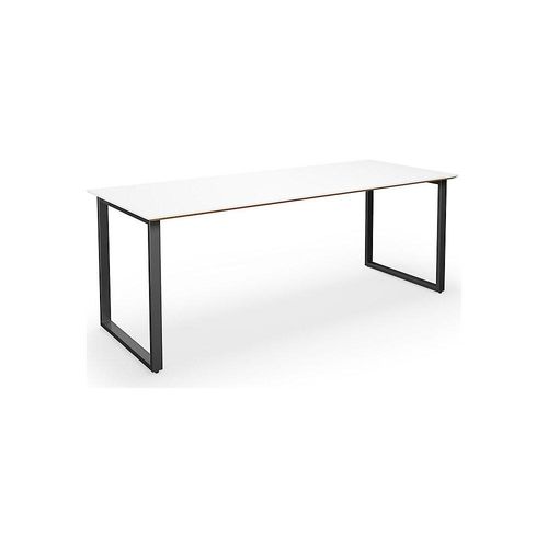 4061753268235 - Mehrzwecktisch DUO-O Trend gerade Platte Tiefe 800 mm Breite 1800 mm weiß   schwarz kaiserkraft