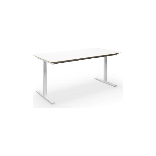 4061753269027 - Mehrzwecktisch DUO-T Trend gerade Platte abgerundete Ecken Tiefe 800 mm Breite 1400 mm weiß weiß kaiserkraft 4061753269027 - Mehrzwecktisch DUO-T Trend gerade Platte abgerundete Ecken Tiefe 800 mm Breite 1400 mm weiß weiß kaiserkraft
