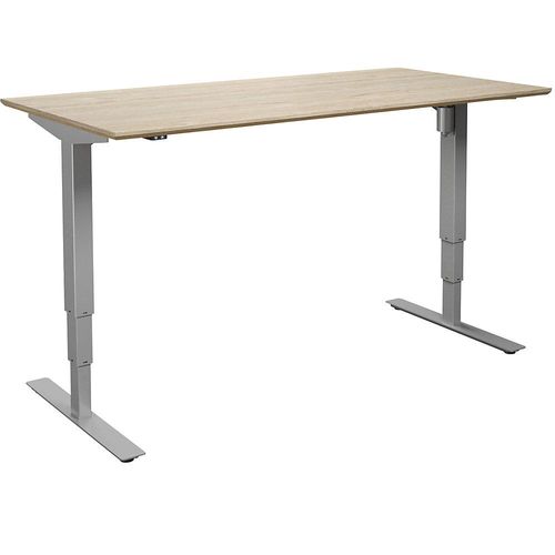 4061753261533 - Schreibtisch Atlanta Trend elektrisch höhenverstellbar gerade BxT 1600 x 800 mm Eiche silber