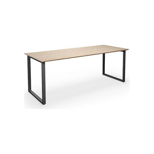 4061753268204 - Mehrzwecktisch DUO-O Trend gerade Platte Tiefe 800 mm Breite 1800 mm Eiche   schwarz kaiserkraft