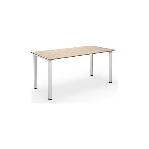 4061753269591 - Mehrzwecktisch DUO-U Trend gerade Platte abgerundete Ecken Tiefe 800 mm Breite 1400 mm Eiche weiß 4061753269591 - Mehrzwecktisch DUO-U Trend gerade Platte abgerundete Ecken Tiefe 800 mm Breite 1400 mm Eiche weiß
