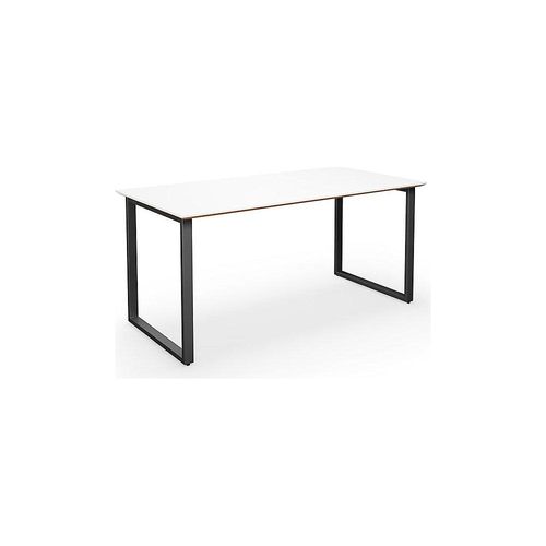 4061753268112 - Mehrzwecktisch DUO-O Trend gerade Platte Tiefe 800 mm Breite 1400 mm weiß   schwarz kaiserkraft