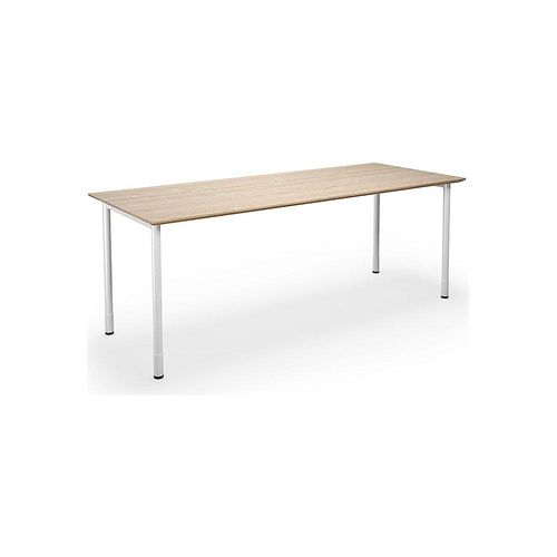 4061753267672 - Mehrzwecktisch DUO-C Trend gerade Platte Tiefe 800 mm Breite 2000 mm Eiche   weiß kaiserkraft