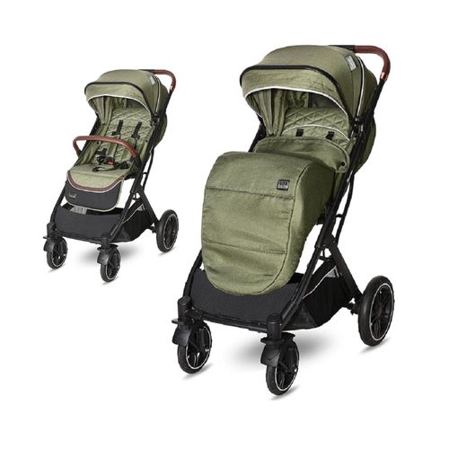 3800151970378 - Kinderwagen Storm Buggy Fußabdeckung PU-Räder Sonnendach verstellbar grün