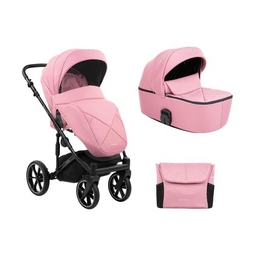 3801001021288 - Kikkaboo Kinderwagen Amani 2 in 1 Babywanne Sportsitz Wickeltasche Matratze rosa