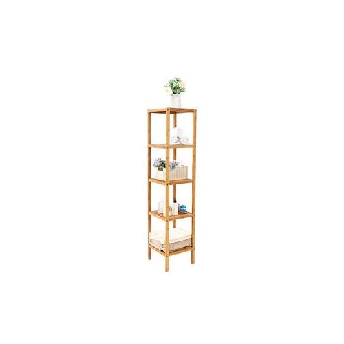 6955880340330 - Songmics - Badezimmerregal Badregal Standregal 5 Ablagen 146 x 33 x 33cm Blumenregal Küchenregal Gartenregale Bücherregal Bambus Regal BCB55Y - Natur 6955880340330 - Songmics - Badezimmerregal Badregal Standregal 5 Ablagen 146 x 33 x 33cm Blumenregal Küchenregal Gartenregale Bücherregal Bambus Regal BCB55Y - Natur