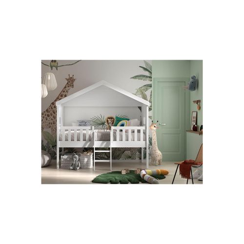 5420070239660 - VIPACK - Hausbett mit Leiter Liegefläche 90 x 200 cm inkl Rolllattenrost Ausf Weiß lackiert 5420070239660 - VIPACK - Hausbett mit Leiter Liegefläche 90 x 200 cm inkl Rolllattenrost Ausf Weiß lackiert