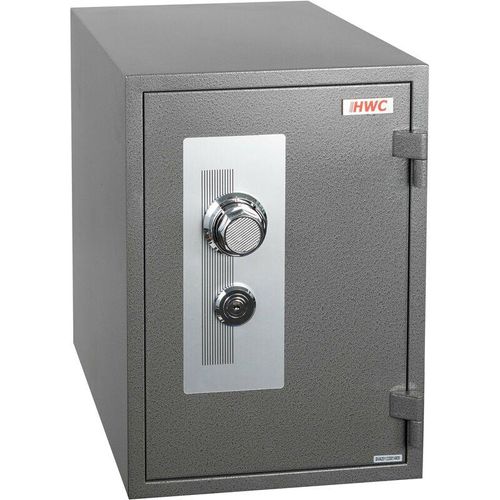 4057651603186 - - Tresor 399 feuerfest (60min) Safe Geldschrank Doppelbolzenverriegelung 44kg Metall 52x36x39cm 20L grau - grey