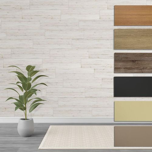 4255703114431 - Paneele s 104 m² mdf Holzpaneele Wandpaneele Wandverkleidung Holz Natur stoßfest Sanremo Oak White 9 Paneele   104 m² - Weiß - Hexim